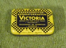 Alte Dose , Blechdose , Victoria , Fahrradreifen-Reparaturkasten , 6 x 4 x 2 cm