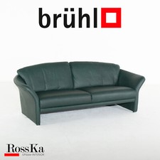 Brühl & Sippold Boa Leder Sofa Dunkelgrün Dreisitzer
