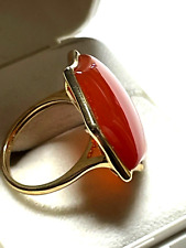 375 Gold 9 K Ring großer Karneol Cabochon Stern Ø 17 mm RG 54 Juwelier neuwertig