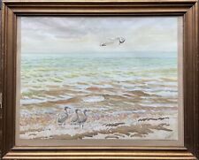 VICTOR JOHANSEN 1888-1967 MEERBLICK OSTSEEKÜSTE MÖWEN STRAND WELLEN MARITIM 1955