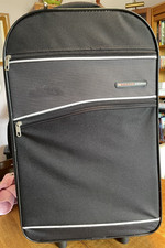 Reisekoffer "Club Holiday", schwarz/grau Stoff, 2 Rollen, Teleskopstange