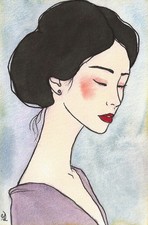 PORTRAIT Frau Mädchen Tusche