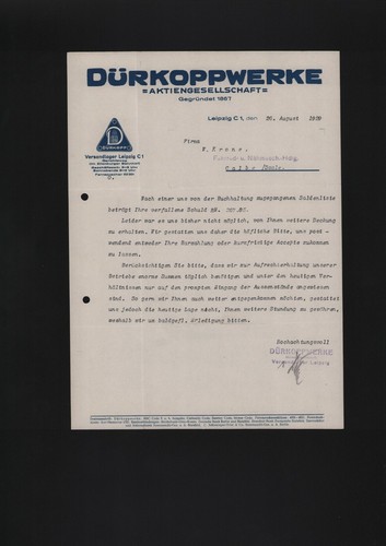 Leipzig brief 1929 - leipzig,,
