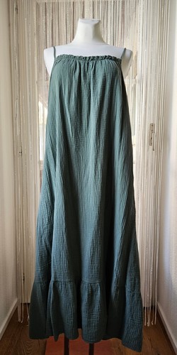 Musselin maxikleid khaki - musselin,