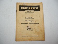 Deutz D25.1 Schlepper Hydraulik 3 Punkt Kupplung Ersatzteilliste 1960