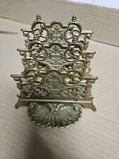 Vintage Messing Briefhalter / Briefständer - 2 Steckplätze Tablett - Top Zustand