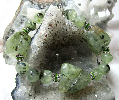 Prehnit edelstein armband - , 19