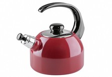 Riess Flötenkessel Wasserkocher Wasserkessel Emaille 2 Liter rot Topf Teekessel