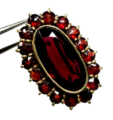 Granat brosche oval - granat,