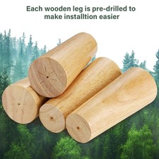 4x 12cm Holz Möbelbeine
