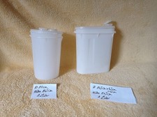 Tupper Vorratsdose weiß rund mit Ausguss groß 1 Liter retro vintage