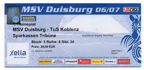Ticket msv duisburg - ticket,