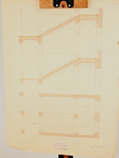 Coburg Baukonstruktion Backsteintreppe Grundriss Schnitt kolor Zeichnung D121