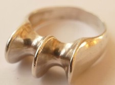 Designer Ring Modernist 925 Silber rhodiniert Vintage 70er ring silver