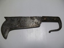 Alter Fleischhaken / Schlachtermesser mit Haken – Schmiedearbeit um 1900 –