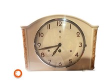 1920er mech. Wanduhr Küchenuhr Porzellan Aufzugwerk mit Pendel läuft gut Germany