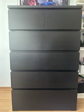 INEA MALM Kommode mit 6 Schubladen schwarzbraun 80x123 cm