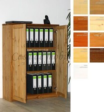 Büroschrank 89x123x33cm Kiefer massiv Aktenschrank Wäscheschrank Ordnerschrank