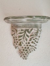 HALBRUNDE WANDKONSOLE Konsole Regal Board Holz Shabby-Look Jugend-Stil