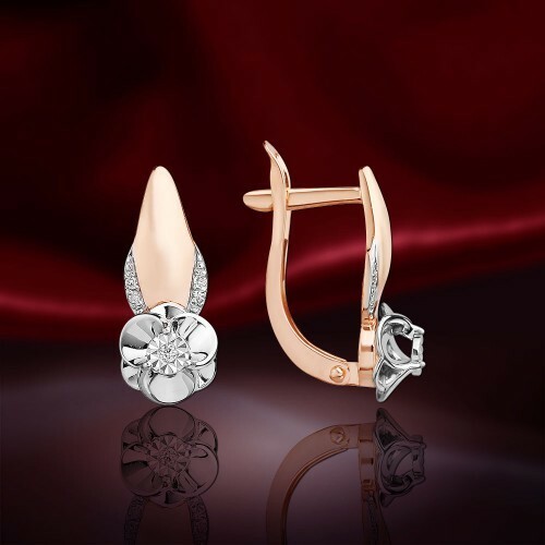 Rose rotgold 585 ohrringe - ohrringe, mit