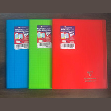 Clairefontaine Set mit 3 Heften Koverbook, 48 Blatt, DIN A4+, 24x32cm