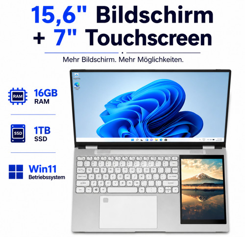 7 doppelbildschirm - 15.6"+7",