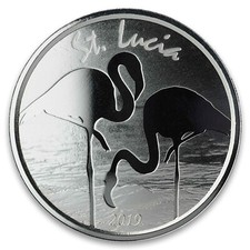 1 oz Silbermünze Flamingo 2019 St. Lucia EC8II Münzkapsel Silber Silvenur 25.000