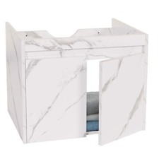 B-Ware Waschbeckenunterschrank MCW-L86, MVG Türen 48x59x46cm, Marmor-Optik weiß