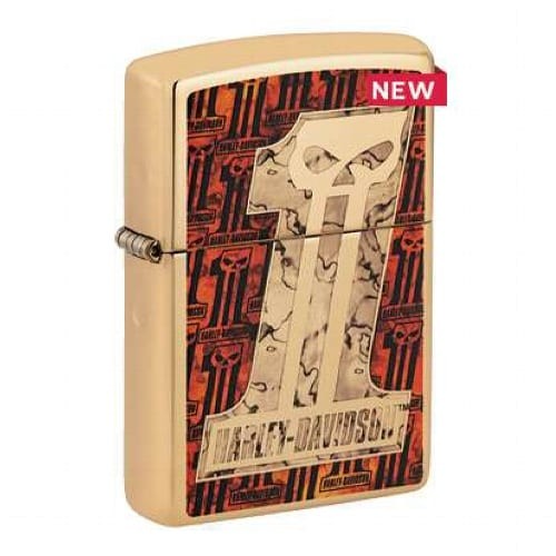 Zippo messing poliert harley - messing,