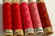 5x Gütermann Nähgarn Allesnäher 50 m  /verschiedene rote Farben Vintage