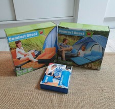 2x Lounge Luftsessel Luftsofa 2in1 als Luftbett wandelbar aufblasbar + Fluxbag