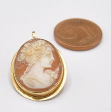 Brosche Nadel  Anhänger Gemme Kamee 750 Gold