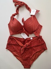 Hunkemöller Push-up-Bikini Galibi texture mit Neckholder 85C, XL, Kupfer