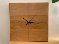 Wanduhr holz buche quadratisch - wanduhr,