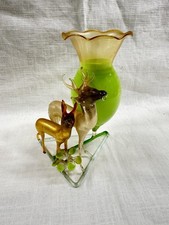 Alte Lauscha Bimini Glasfigur Figur Hirsch Hohlglas Gold Glaskunst Tierfigur