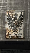 Emailschild GRENZMARK FEUERSOZIETÄT um 1930  Sehr Selten