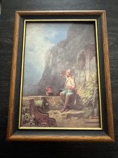 „Streichender Wachposten“ – Bild im Holzrahmen (12,5 × 17 cm)