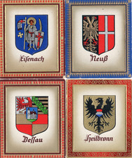 3/1275 SAMMELBILD ALT  WAPPEN NEUß EISENACH HEILBRONN DESSAU SACHSEN ANH.  - 4 x