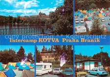 Branik Praha Intercamp Kotva Campingplatz Bungalow Blick zur Prager Burg