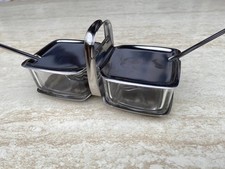 WMF Glas Design Menage Wilhelm Wagenfeld Edelstahl Glas Vintage 1960er Jahre