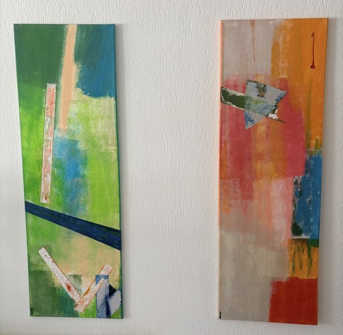 Acryl auf leinwand 2 bilder - -,