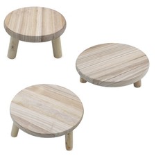 Deko Holz Hocker rund natur -