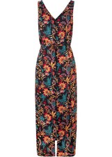 Kleid aus nachhaltiger Viskose Gr. 38 Schwarz Chillirot Damen Sommerkleid Neu