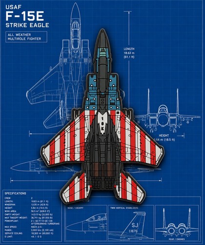 Pvc patch 15 strike eagle - patch, f-15