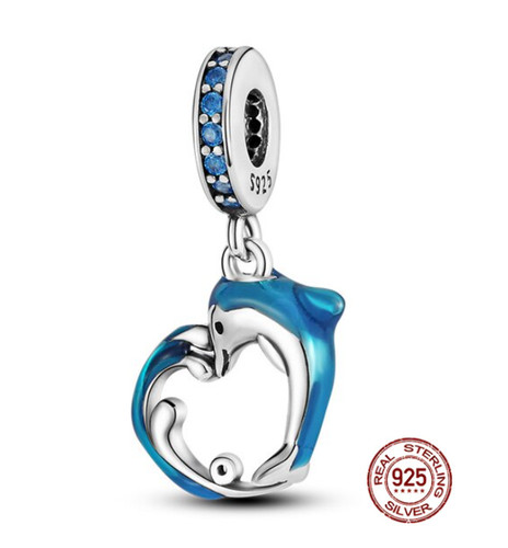 Charm bead delfin welle - charm,