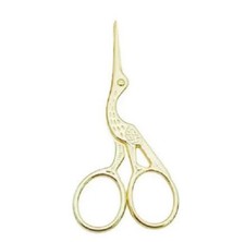 Storchenschere Handarbeitsschere Fadenschere Stickschere * gold