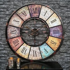 Cander Berlin XXL Vintage Wanduhr TOPISA 80 cm Metall Retro antik lautlos