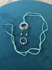 Schmuckset, blau - Edelstahl