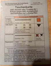 Taschenkarte, ABC-Abwehr