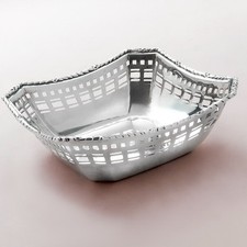 Quadratische Konfektschale Durchbrucharbeit 800er Silber